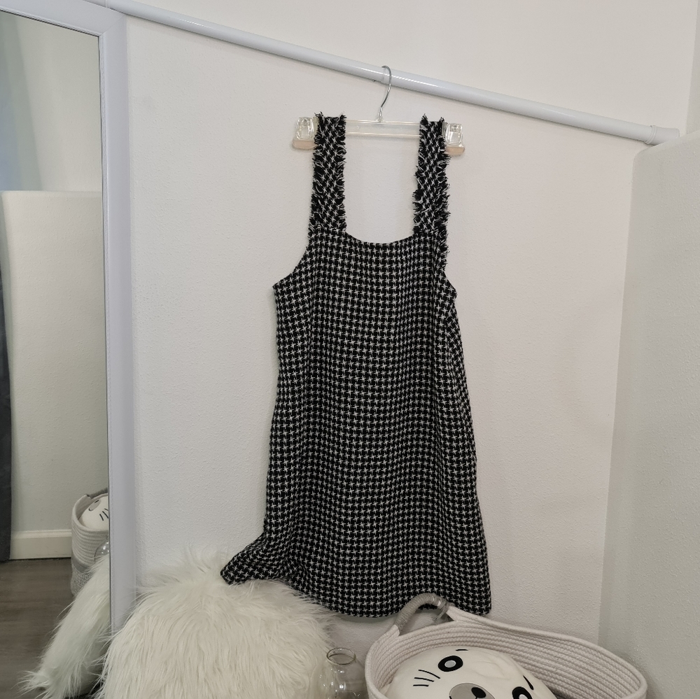 Plaid black dress
